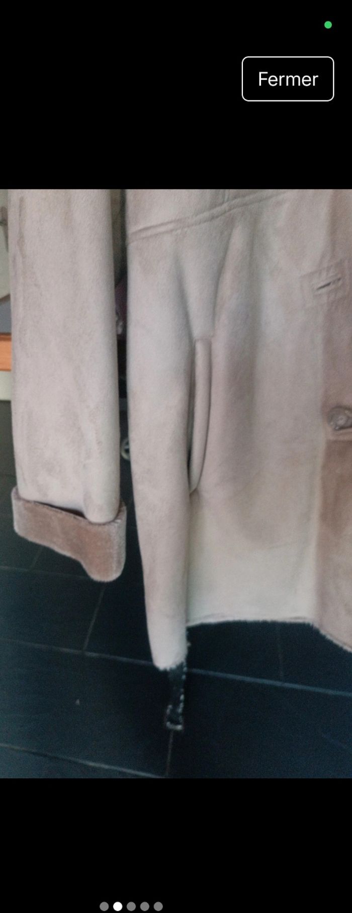 Manteau fausse fourrure beige et fourré - photo numéro 2