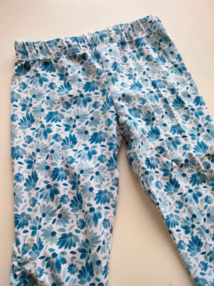 (e) legging fleurs bleues Tissaia 3ans - photo numéro 4
