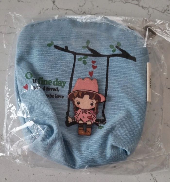 Porte monnaie fille bleu ciel avec fermeture éclair - photo numéro 7