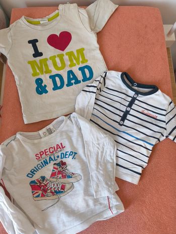 Lot tee shirt manches longues 6 mois