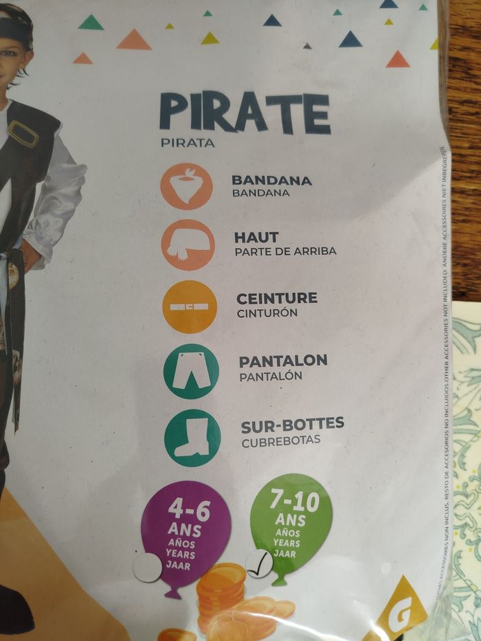 Déguisement pirate 7/10 ans - photo numéro 2