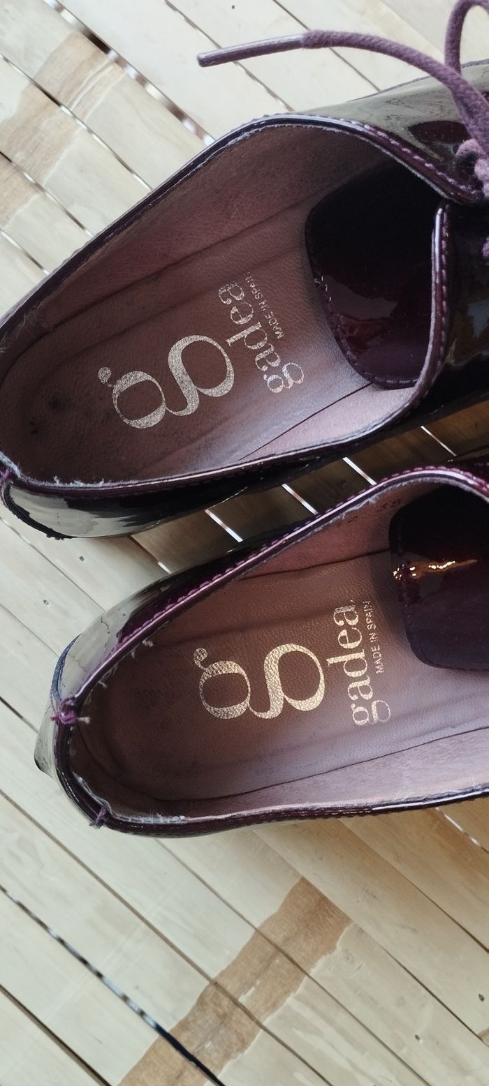 Chaussures derbies femme vernis bordeaux taille 38 marque Gadea - photo numéro 5