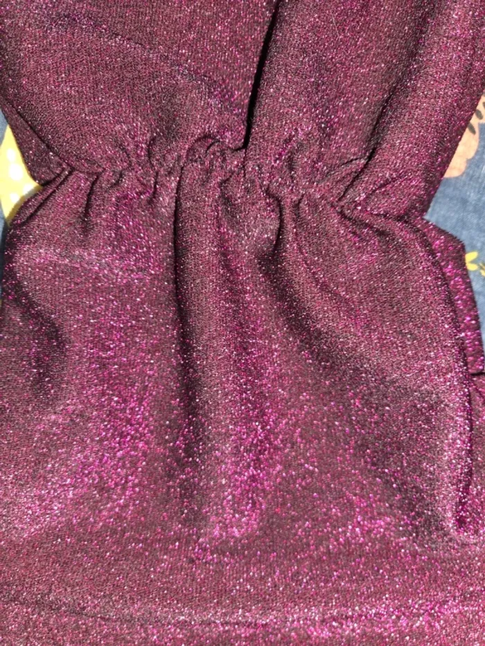 Robe pailleté rose fushia manche courte - photo numéro 3