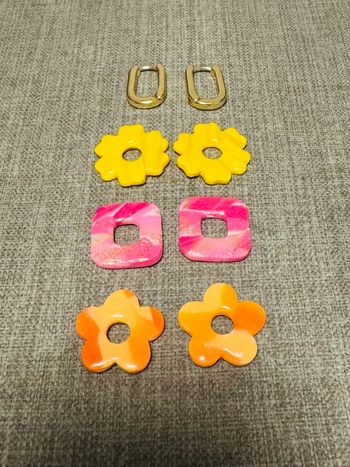 Créoles pampilles colorées 