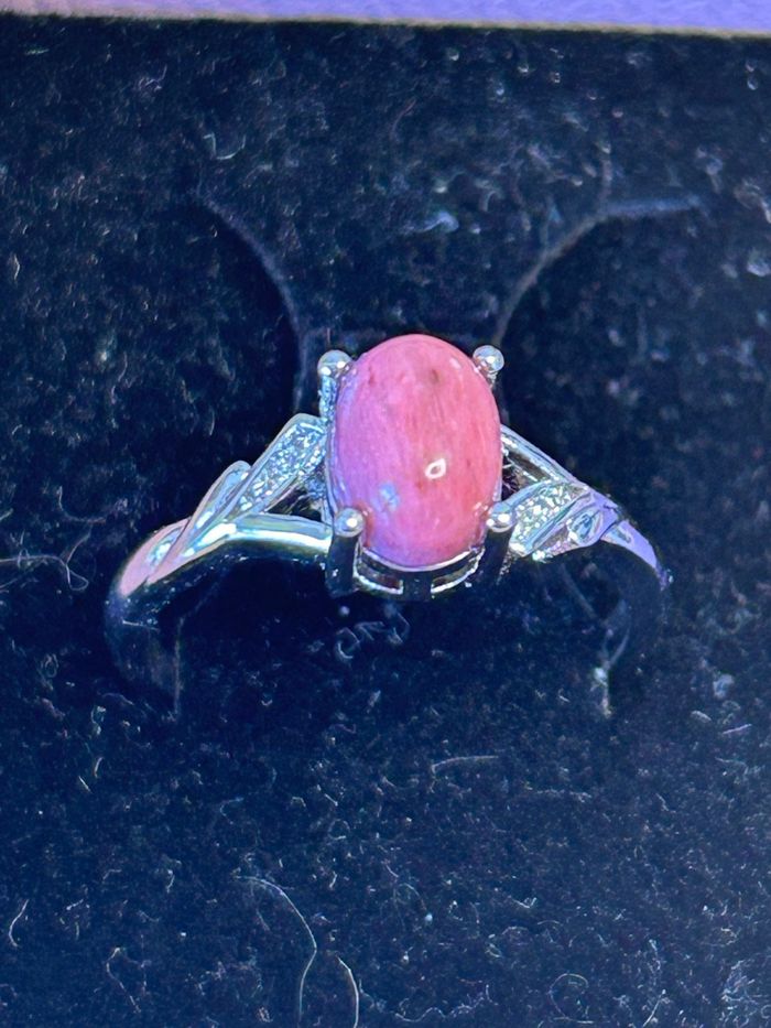 Bague réglable en laiton et en rhodonite – Amour & Guérison émotionnelle - photo numéro 5