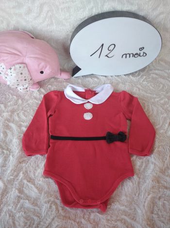 Body manches longues Fille 12 mois Mère Père Noël In Extenso Auchan 100% coton