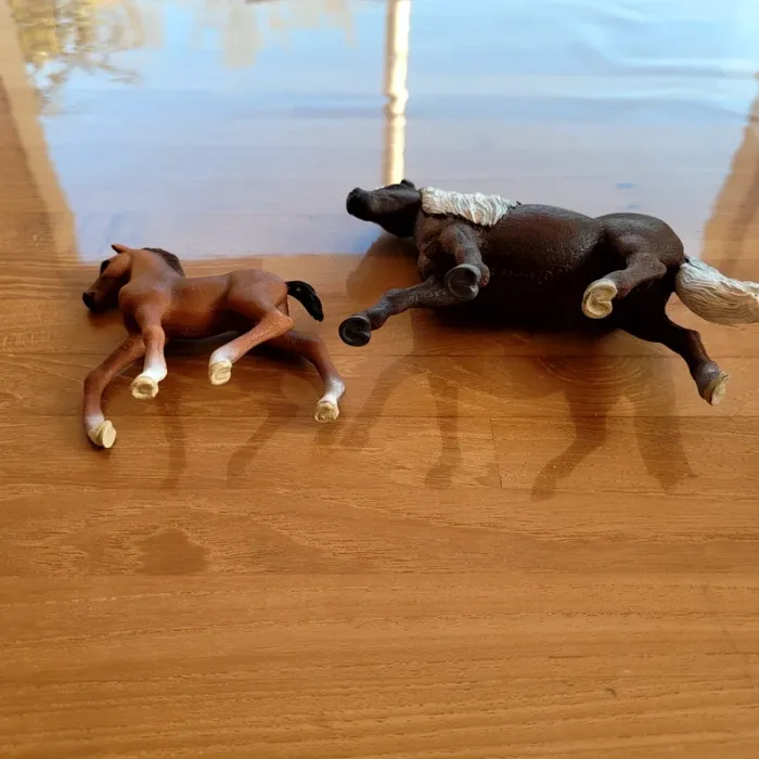 Lot schleich poneys Jument et pouliche marron - photo numéro 4