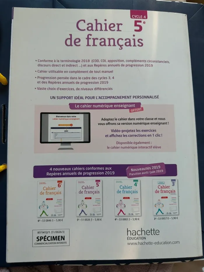 Cahier de Français 5ème - photo numéro 2