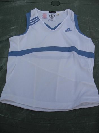 DÉBARDEUR BLANC ET BLEU FILLE "ADIDAS" 16 ANS - n°03