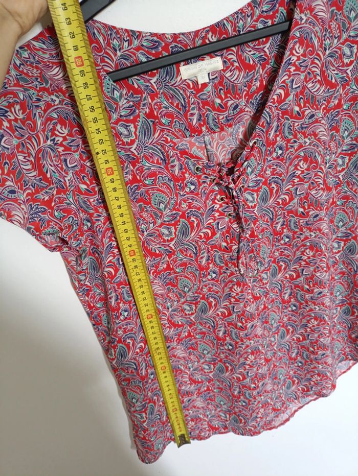Haut rouge à motif cachemire vintage - photo numéro 5