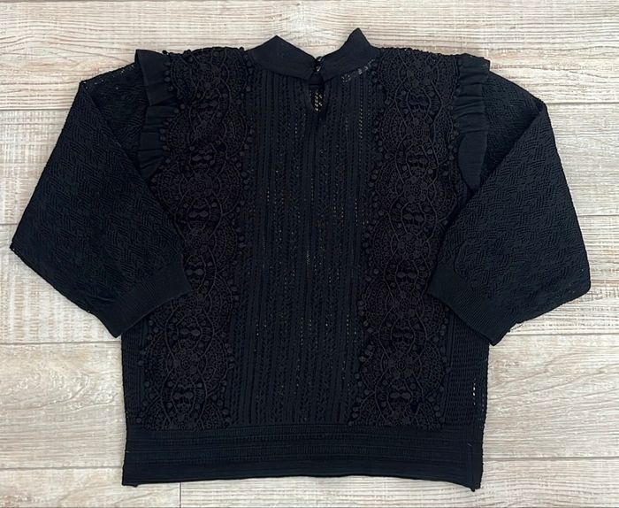 Magnifique Top Noir Promod - Dentelle & Volants - Taille S - photo numéro 7