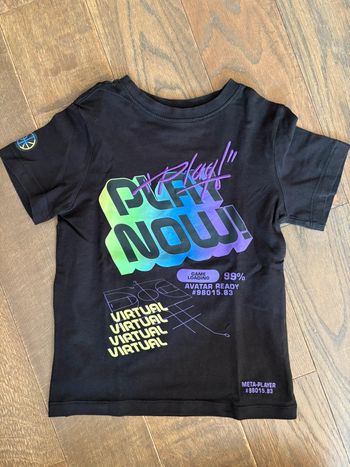 T-shirt mc 6 ans neuf noir et fluo