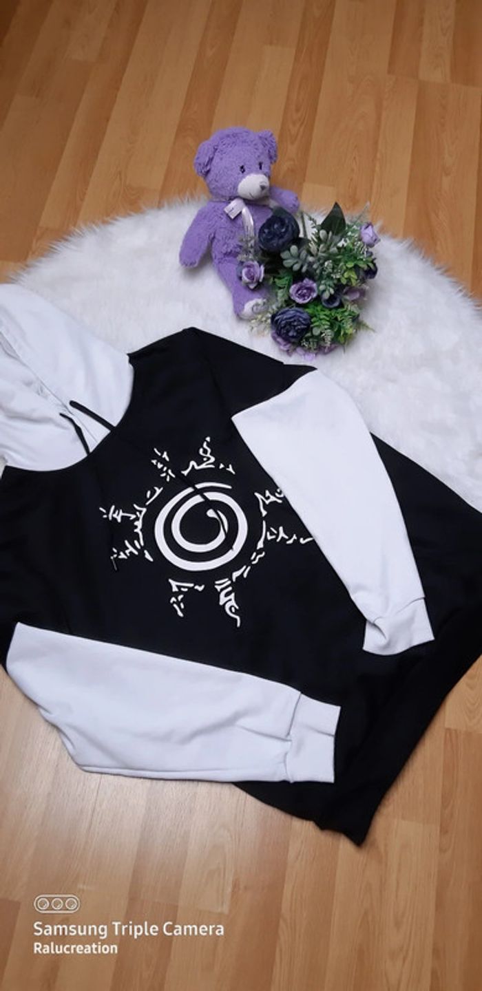 🖤Sweet à capuche noir et blanc Shein