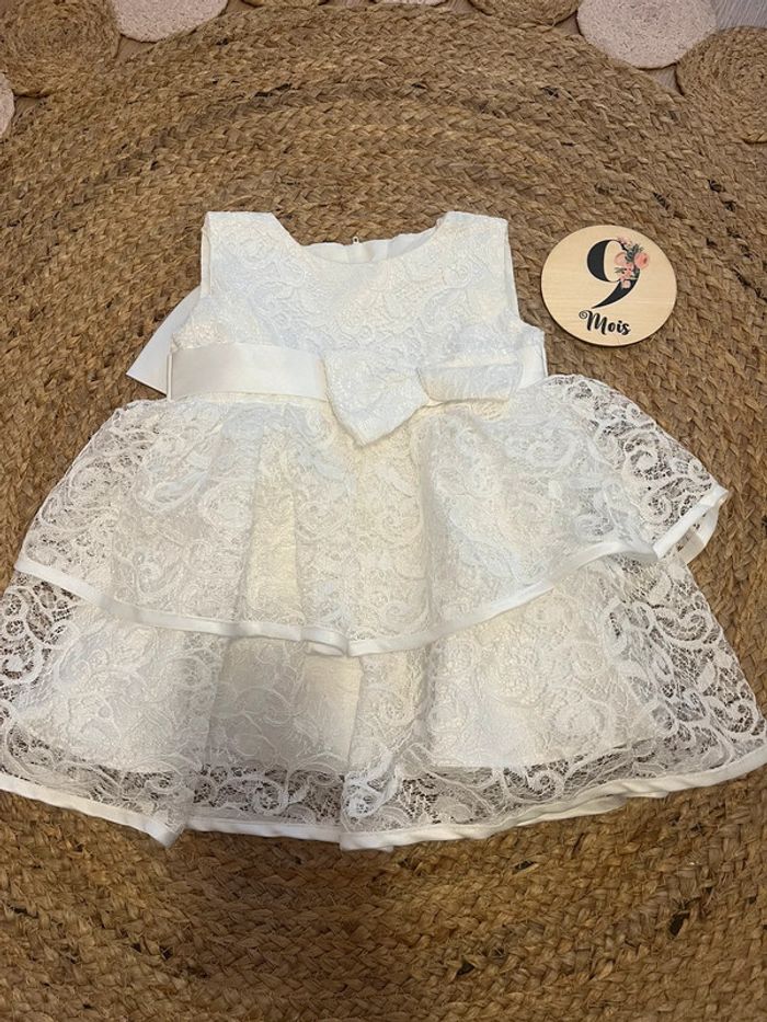 Robe cérémonie blanche dentelle - 9/12 mois