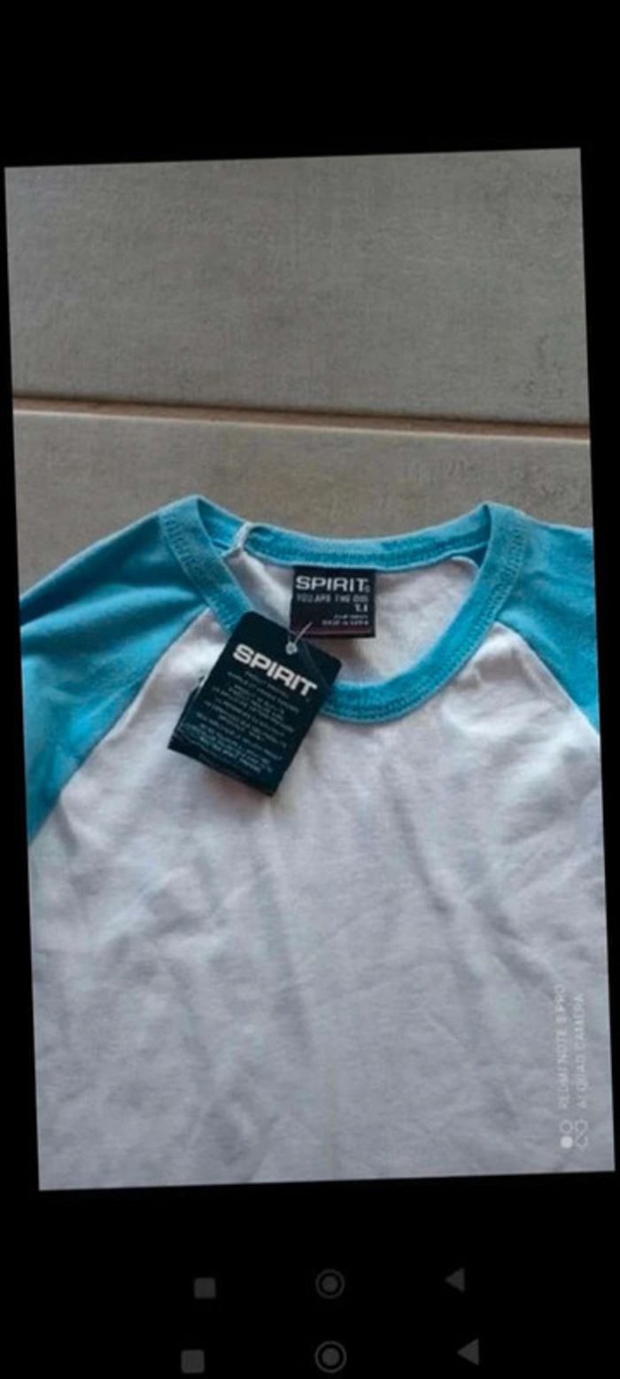 Tee-shirt  rayé  bleu  et blanc  XS - photo numéro 2