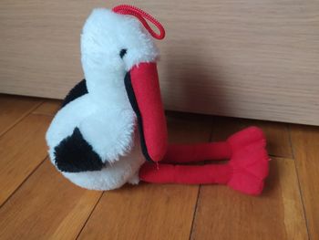 Peluche cigogne emblème de Mulhouse