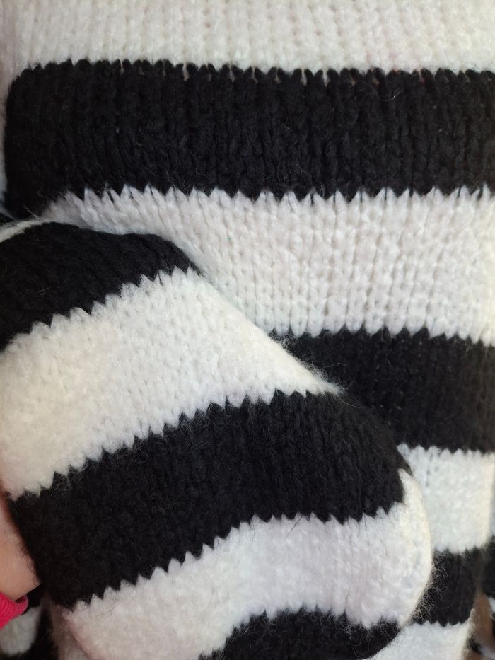 Pull rayé noir et blanc doux neuf - photo numéro 2