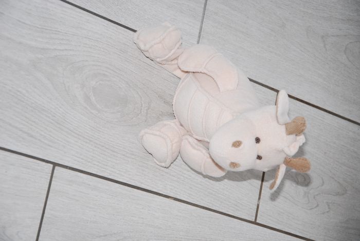 doudou vache alldeco velours beige
