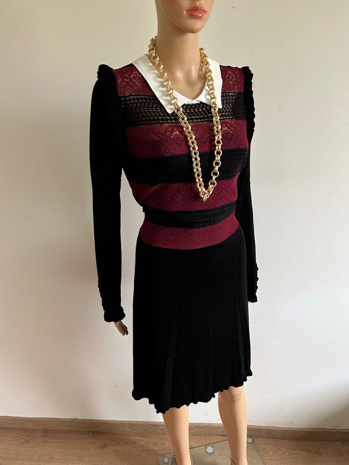 Robe pull noire et bordeaux Morgan taille L TBE - photo numéro 2