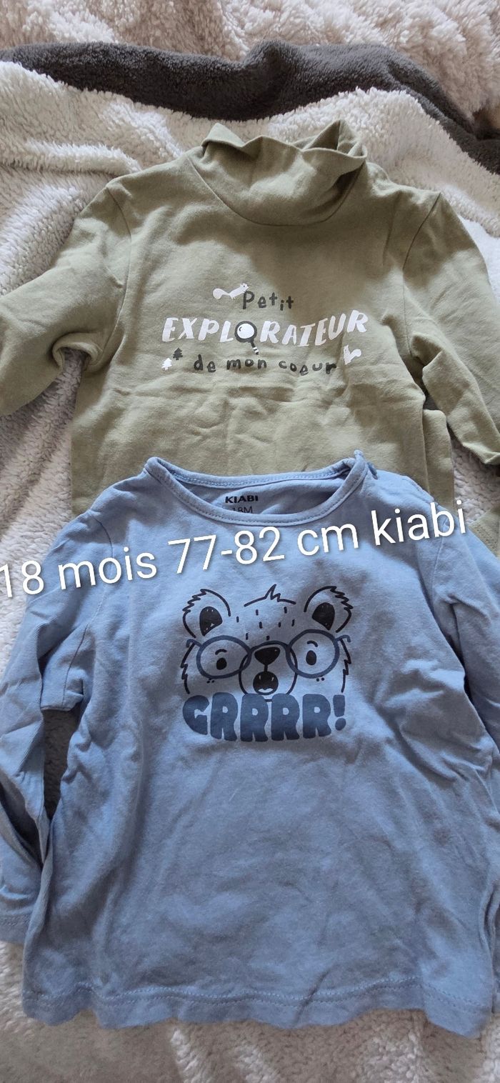 Lot 2 tee-shirts 18 mois kiabi