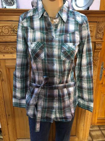 Chemise longue à carreaux EDC