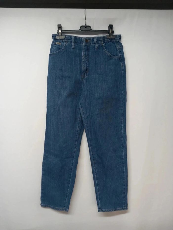Jeans taille haute Lee vintage bleu foncé en coton