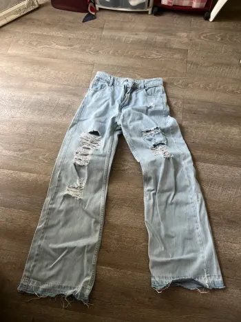 Jeans large bleu ciel