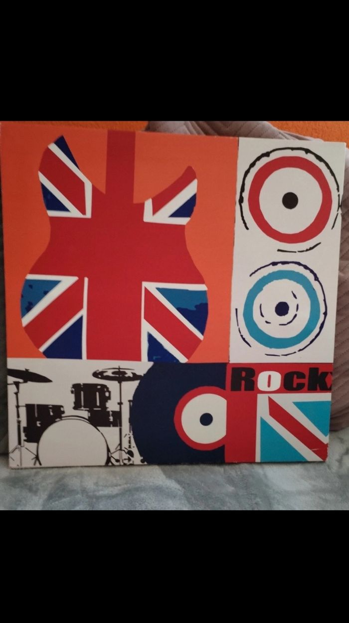 Tableau guitare/Londres/Rock en très bon état