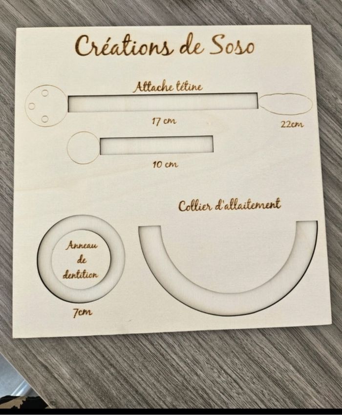 Gabarit attache tétine et collier d’allaitement