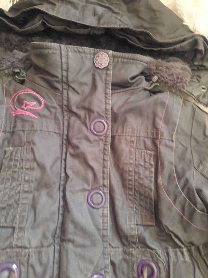 Manteau violet gris capuche - photo numéro 5