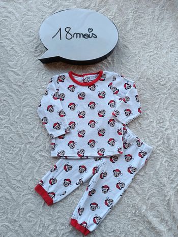 Pyjama velours 2 pièces Garçon 18 mois Mickey père noël Disney