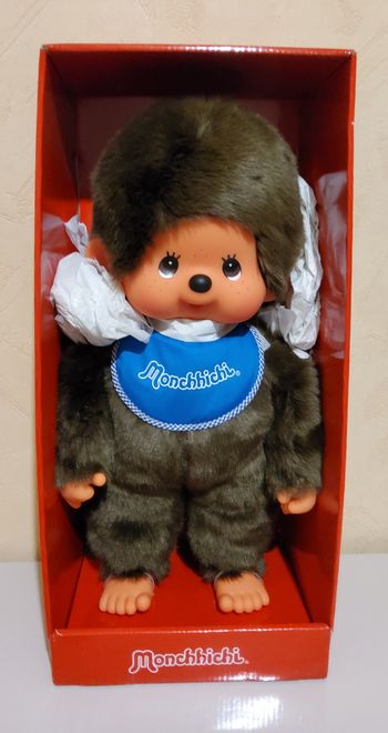 Monchhichi Garçon Bavoir Bleu 45 cm