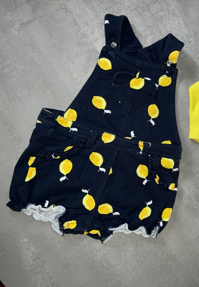 Salopette c&a 12 18 mois citron barboteuse short - photo numéro 3