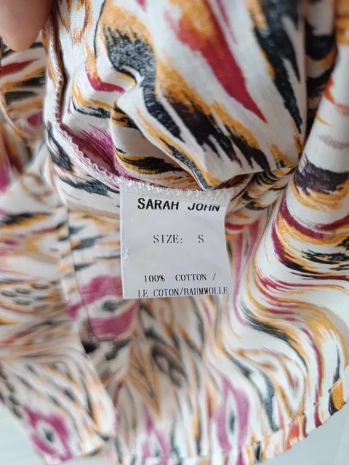 Blouse Sarah John t.36 100% coton - photo numéro 5