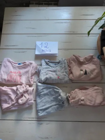 Pijama hiver deux pièces bébé fille 12 mois