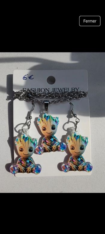 Collier et boucles d oreilles Groot