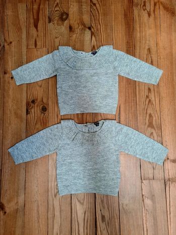 Lot de 2 pulls gris pour bebe fille