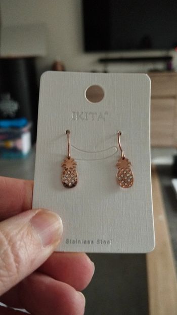 Boucles d'oreilles doré ananas ikita