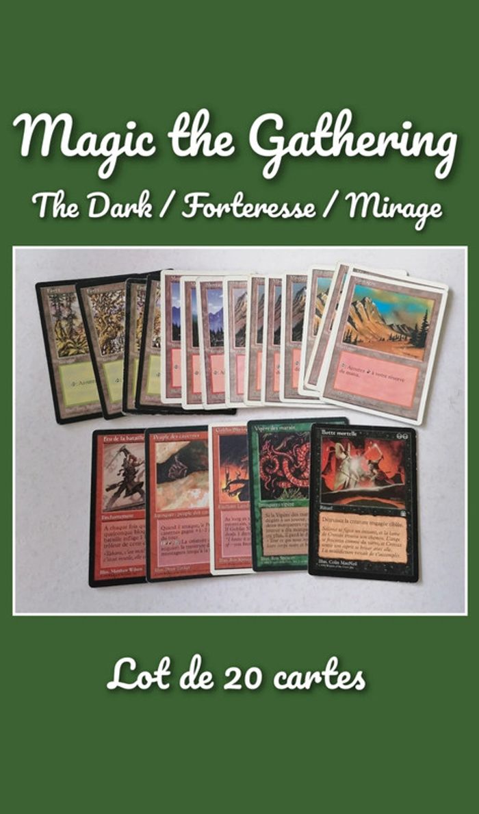 Lot de 20 cartes Magic The Gathering Forteresse the Dark Mirage