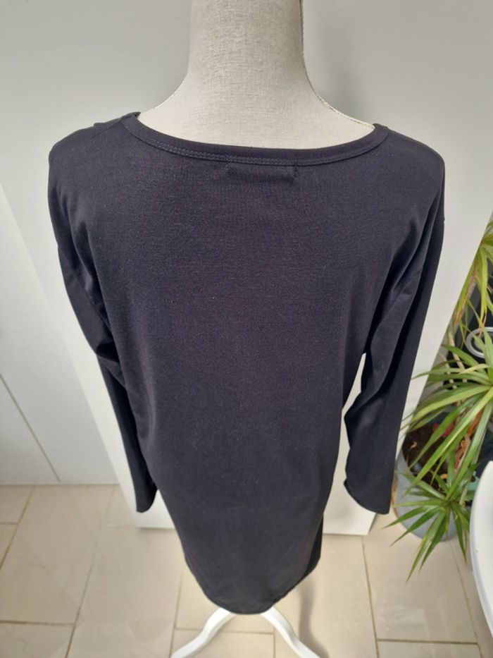 Sweat Ultra Long Noir Effet 3 Vêtements - photo numéro 8
