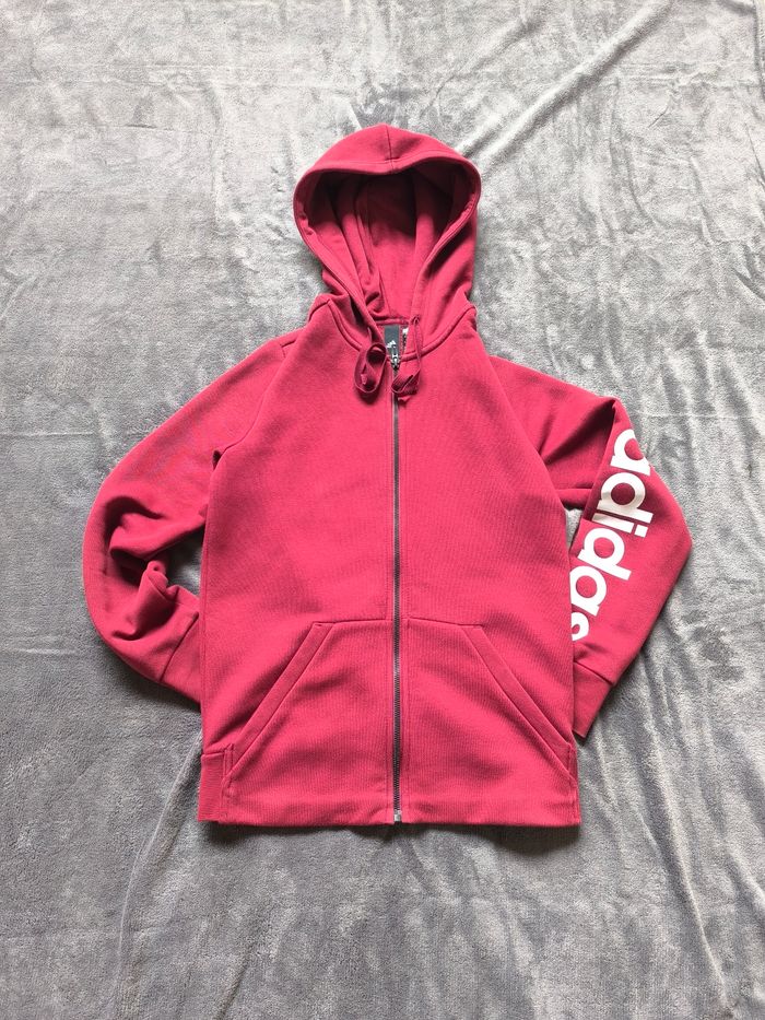 Veste adidas full zip à capuche femme taille S bordeaux rose