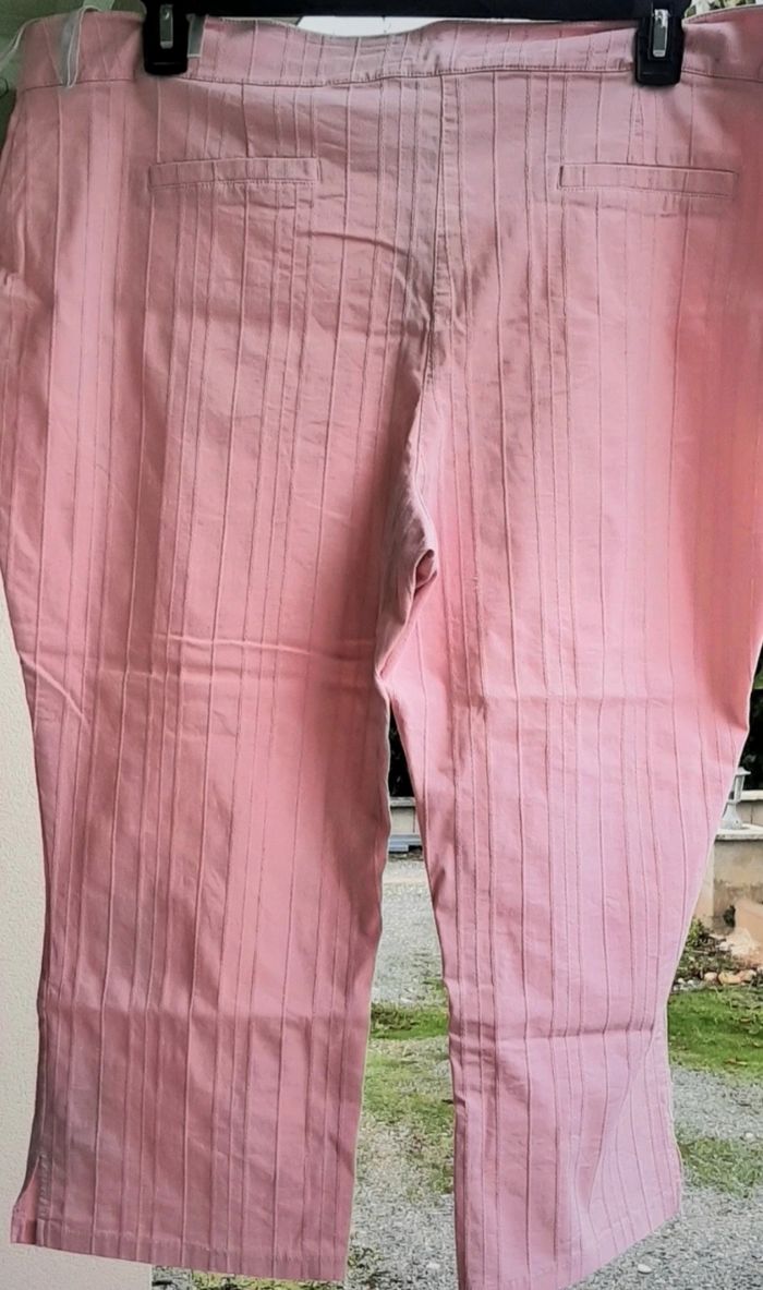 Pantacourt toile rayé grande taille