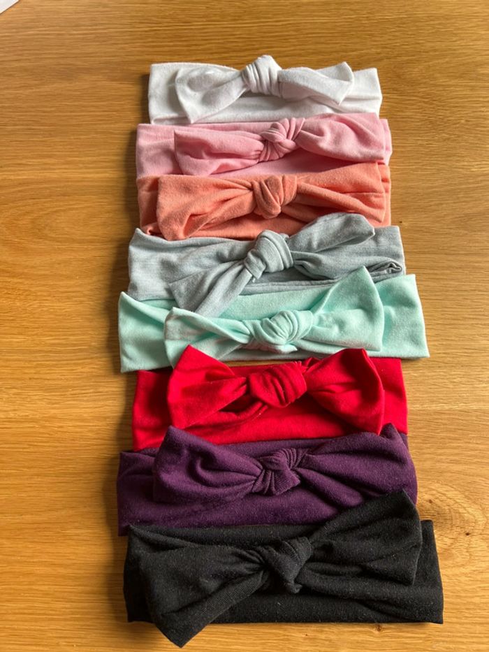 Lot de 8 bandeaux extensibles en coton (différentes couleurs) - Dés 3 mois - photo numéro 2