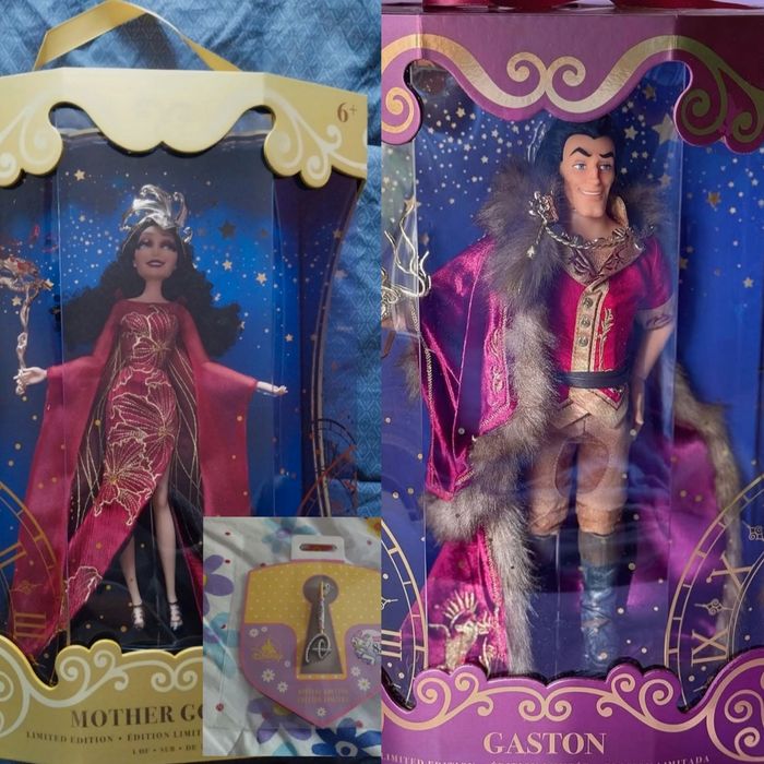 Poupées Gaston et Gothel Fashionably Late Midnight Masquerade Limited Designer Limitada
