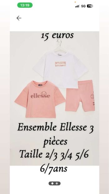Ensemble Ellesse 3 pièces