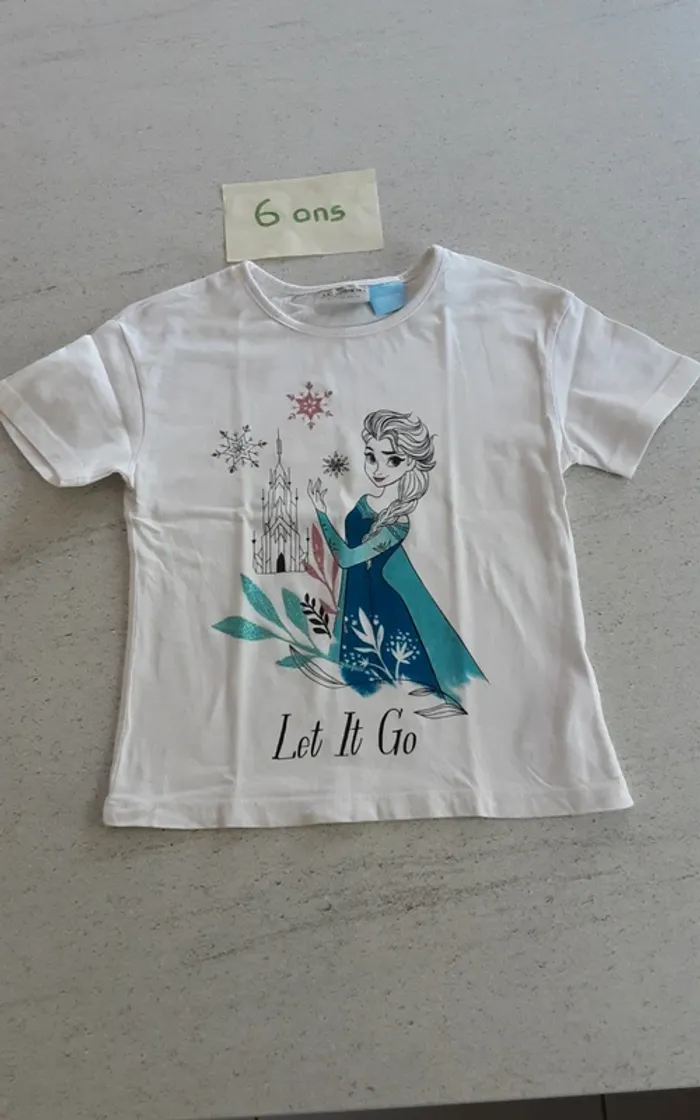 Lot 2 t-shirts reine des neiges - photo numéro 2