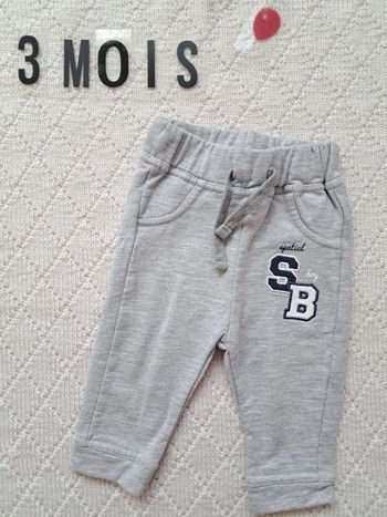 Jogging gris clair Tissaia garçon 3 mois