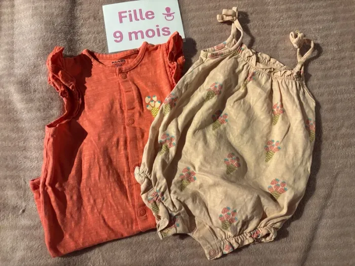 Lot de 2 pyjamas courts 9 mois