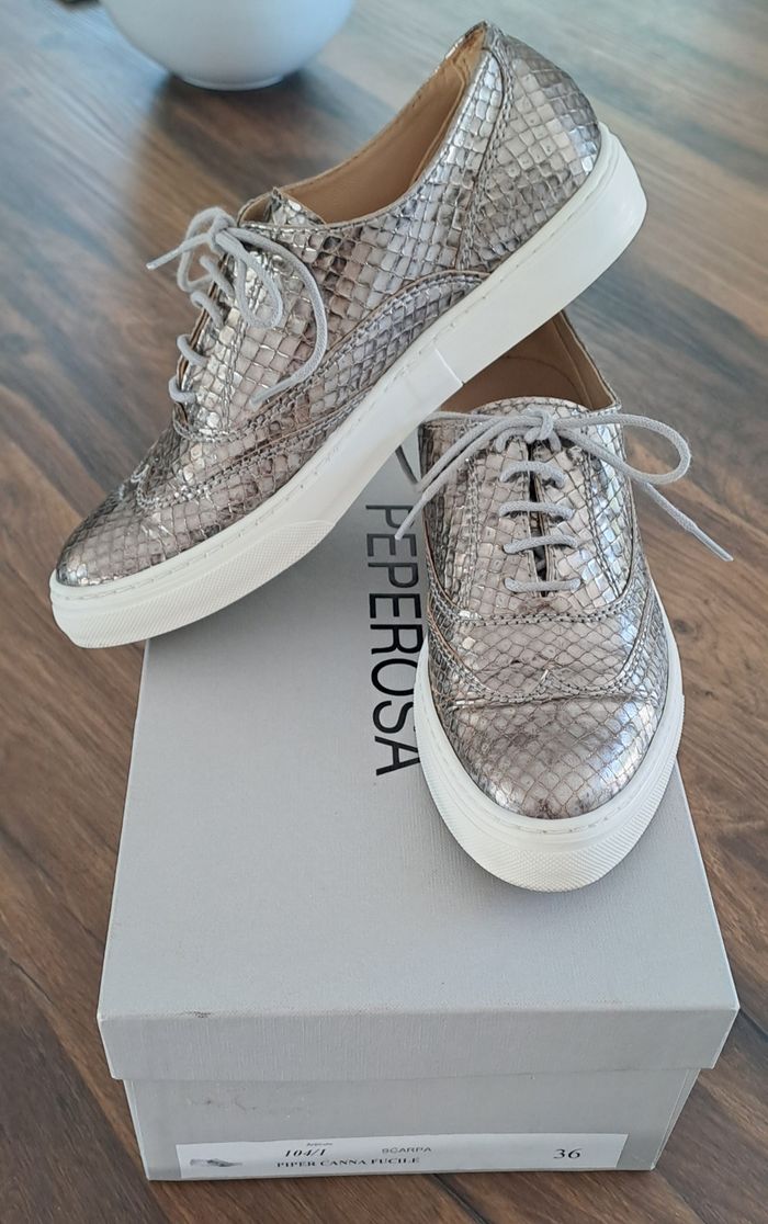 Baskets mocassins écaillé argenté femmes taille 36 Peperosa - photo numéro 2
