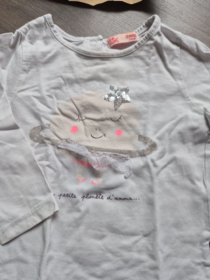 Beau t-shirt manches longues DPAM 12 mois - photo numéro 2